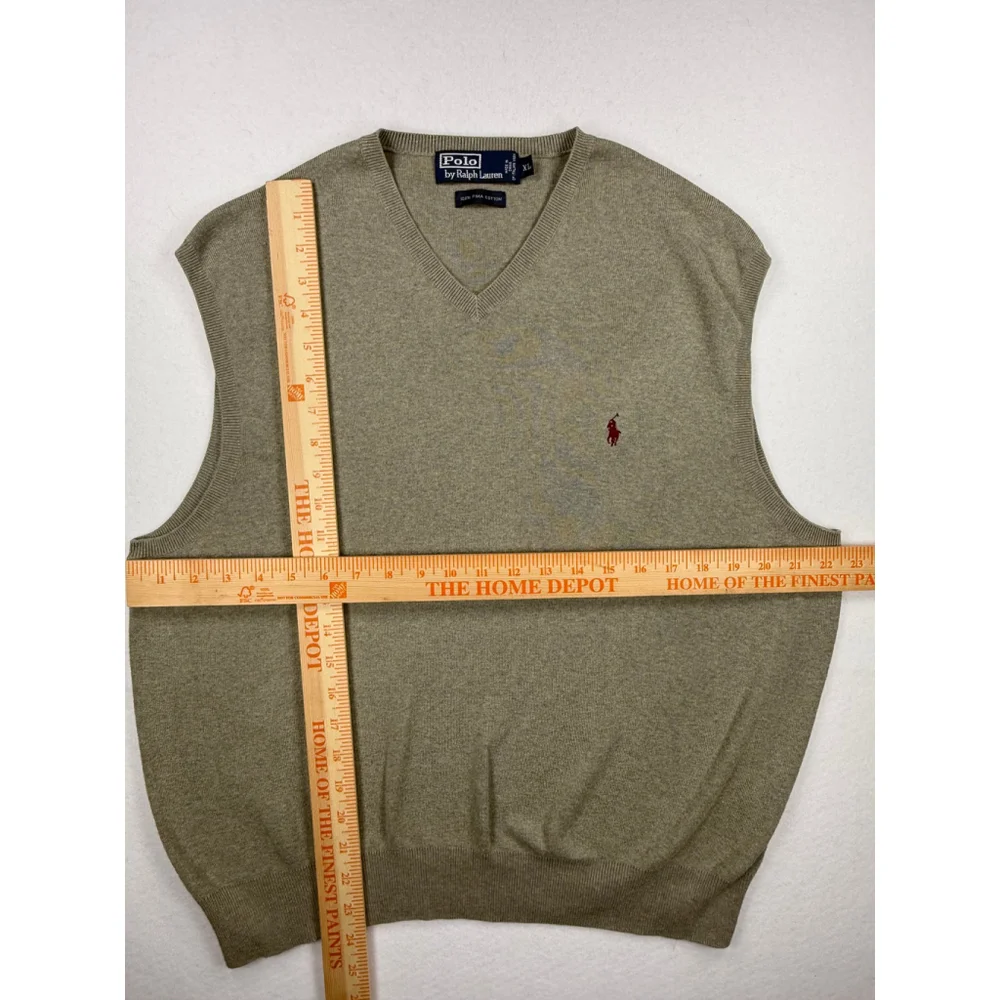 Polo Ralph Lauren Men’s XL Pima Cotton Sweater Vest Khaki Beige